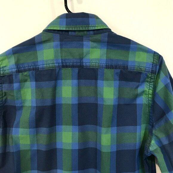 Abercrombie & Fitch Men's Long Sleeve Muscle Shirt Size Small Blue Green Plaid - Picture 9 of 15